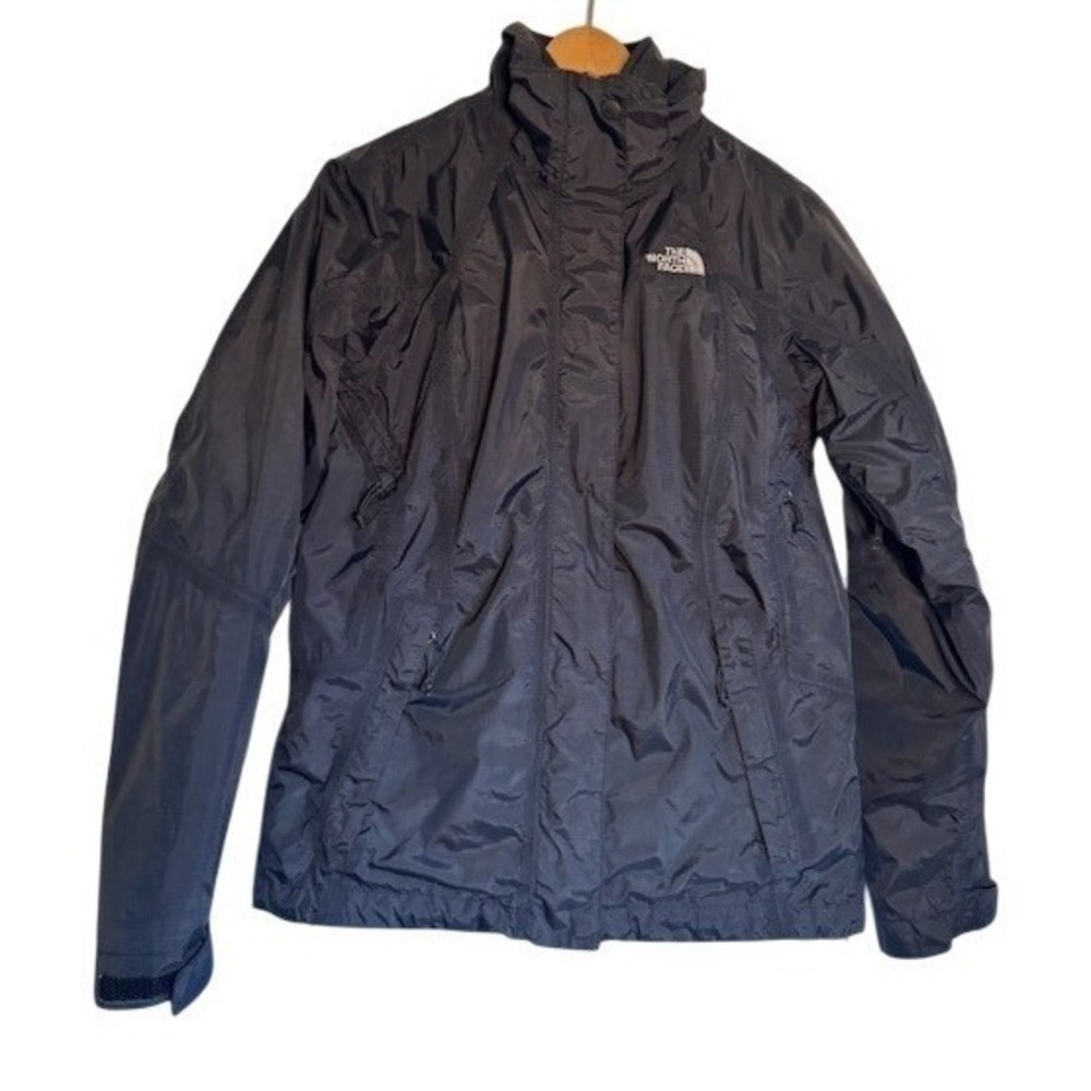 The North Face HyVent Black Waterproof Hooded‎ Shell Jacket w/Zip Out Liner - S